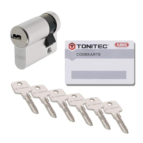 ToniTec Zylinderschloss TEC440 by ABUS Schließzylinder gleichschließend als Halbzylinder 10/30 mm mit Codecard