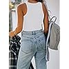 Women’s Sexy Sleeveless High Neck Racerback Cropped Tank Tops Cute Teen Girls Halter Neck Crop Tops Vest White Medium