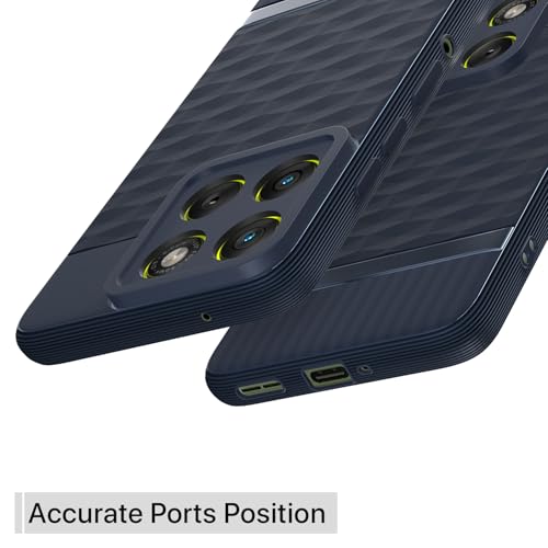 Image of Pikkme Back Cover for Motorola Moto Edge 70 5G Camera Protection 3D Hexa Cube Design Silicone Protective Bumper Case (Blue)