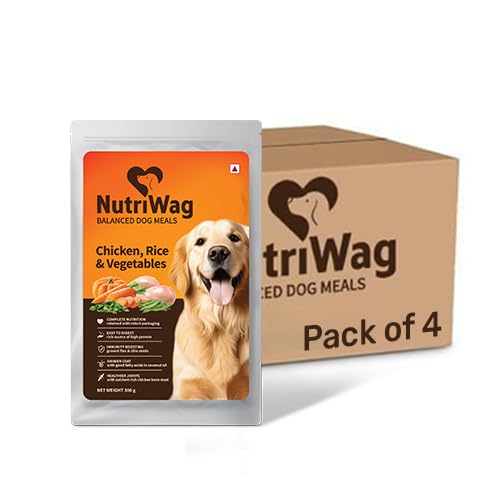 Heads Up For Tails All Life Stages Nutriwag Balanced Meals With Real Chicken,Rice&Vegetables|Human-Grade Ingredients|Rich Source Of Proteins|No Added Flavours|Wet Food For Dogs-300Gm|Pack Of 4 (B0D5D2HD2L) Amazon Price History, Amazon Price Tracker