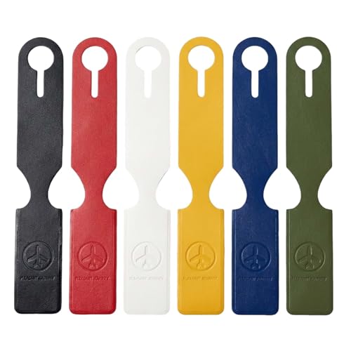 6 PCS Luggage Tags for Suitcases, Dual-Sided Leather Airplane Logo Bag Tags for Travel Identification, Suitable for Backpacks, Pet Carriers and Sports Equipment