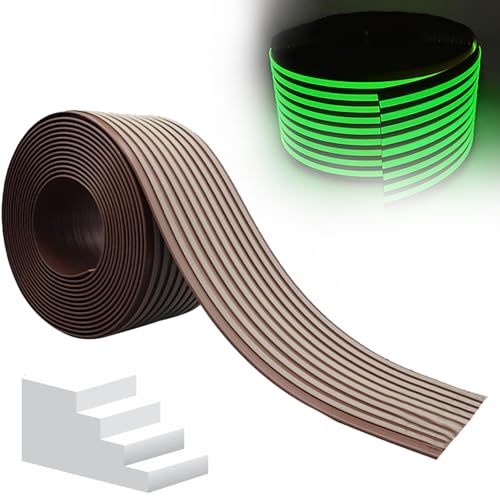 Profilo per Scale in Gomma PVC Protezione Autoadesiva per Bordi Scale Profilo per Bordi Luminoso Pedate per Scale per Esterni e Interni(Red)