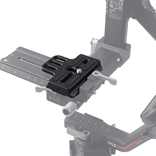 Image of FocusFoto Extended Upper Quick Release Baseplate QR Plate for DJI Ronin RS2 RSC2 RS3 Pro RS4 Pro Gimbal Stabilizer Arca-Swiss Standard Camera Tripod Ballhead (Extended Version)