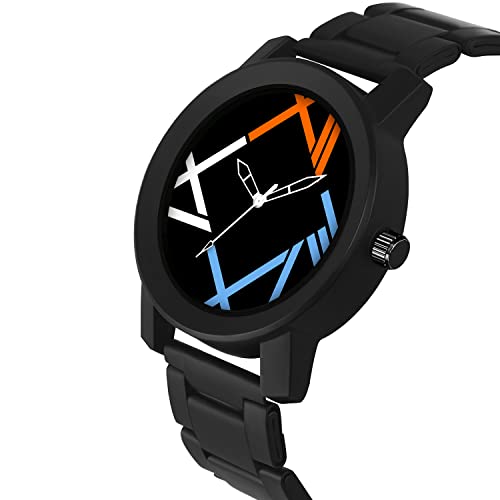 Image of IIK COLLECTION Watches for Men Round Numerical Dial |Analogue Quartz Movemnet Mens Watch|Long Battery Life|Stainless Steel Adjustable Bracelet Black Chain with Long Lasting Polish| Watches for Boys