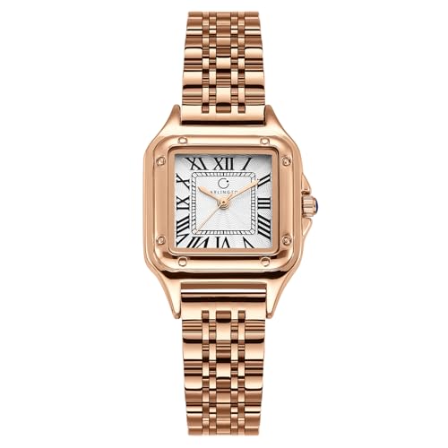 Image of Carlington Diva Series Analog Women Wrist Watches with Stainless Steel Chain Strap | Premium Fashion Watches for Ladies | CT - 110