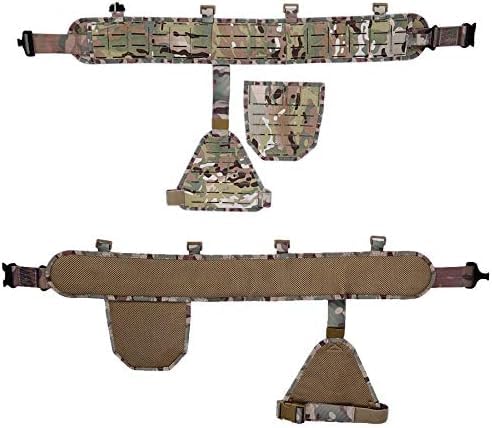 Cintura Tattica Molle Cintura da Combattimento Cintura da Combattimento Rimovibile a Vita Larga Cintura Imbottita Bretelle Cintura con Pannello Gambe (4 Colori opzionali)