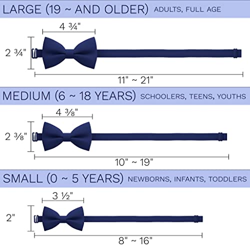 Image of Bow Tie House Mens Bowties Pre-tied Shape Clip on Bowtie Solid Men Formal Wear for kids, baby boys, toddler any age bow ties