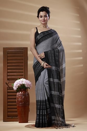 Image of eC ESHA'S COLLECTION Women's Cotton Blend Begumpuri Handloom Saree With Unstitched Running Blouse Piece