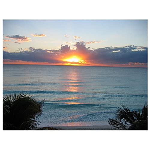 Kit Complet de Peinture au Diamant 50x100cm : Mosaïque 5D Soleil de plage pour loisirs créatifs