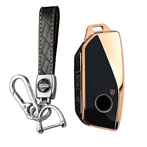 Coque de clé BMW en TPU avec porte-clés étui de protection 4 boutons pour modèles Ix I7 X7