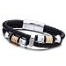 Jstyle Stainless Stee Braided Leather Bracelet for Men Rope Magnetic-Clasp 7.5 Inch