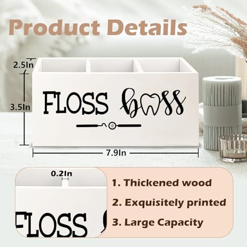 Image of Dentist Dental Hygienist Gifts Wooden Pen Pencil Holder for Office Desk Accessories, Funny Dental Gifts, Floss Boss Makeup Brush Toothbrush Holder Organizer for Bathroom