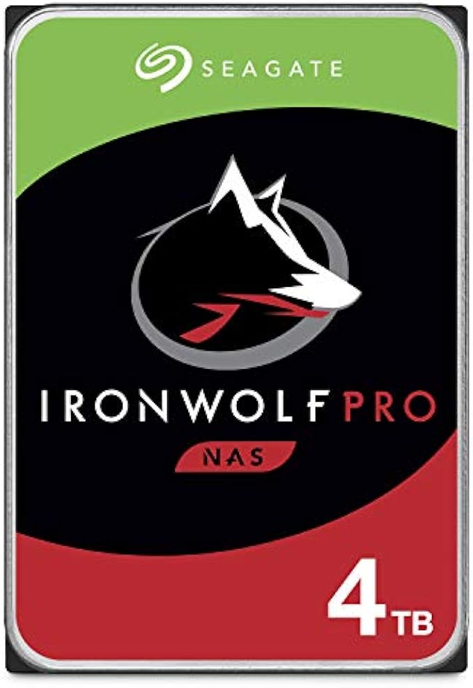 Seagate IronWolf Pro 4TB NAS Internal Hard Drive HDD – 3.5 Inch SATA 6Gb/s 7200 RPM 128MB Cache for RAID Network Attached Storage, Data Recovery Service – Frustration Free Packaging (ST4000NEZ01)