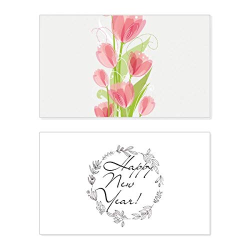 Tarjeta conmemorativa de Año Nuevo con tulipanes para expresar tu amor y afecto sincero