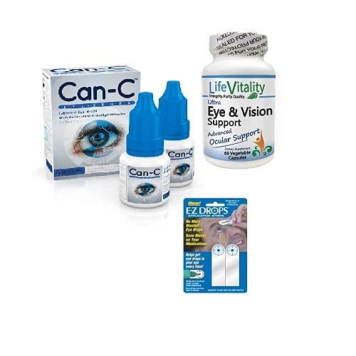 Can-C Eye Drops, DR Vitamin Solutions Ultra Eye, EZ Drops Bundle Pack - Eye Vitamins Health Support Supplements - Lubricating Eye Drops - Reflective Eye Drop Strips