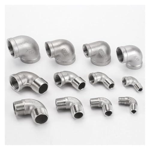 Codo acero inoxidable 304 rosca macho hembra de 1 pieza para tuberías 5