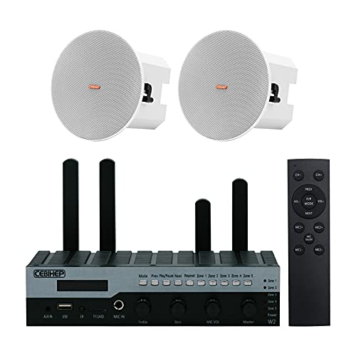 Ceiling Speaker Bluetooth Background Music Sound System Commercial Speaker System Home Bluetooth Ceiling Speakers Wireless System Audio Amplifier Stereo Receivers 6035W Technical Pro Amplifier Speaker