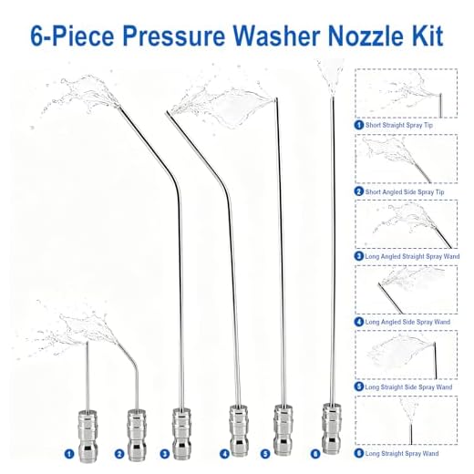 High-Pressure Washer Nozzle Kit - 6 Pack