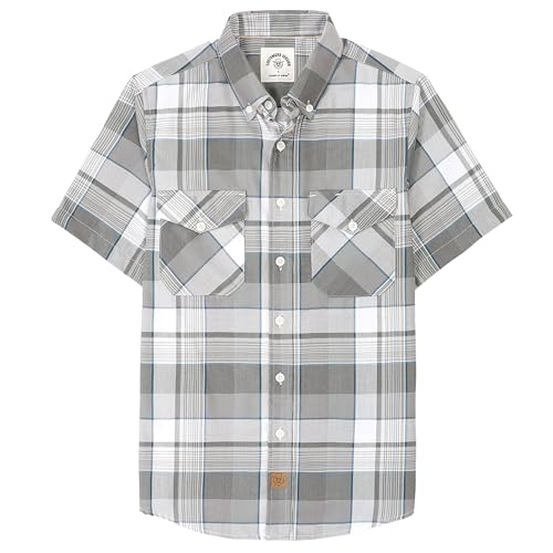 Dubinik Mens Short Sleeve Button Down Shirts - Soft Vintage Regular Fit Casual Shirts