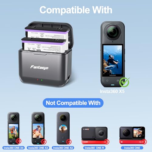 Batería 2 Pack 2800mAh para tus viajes de aventura con cámara 360X5 y funda de tarjetas SD 4