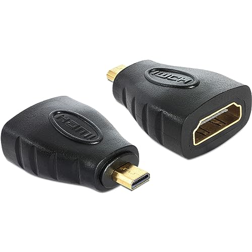 DeLOCK HDMI micro D/HDMI A - Adaptador HDMI (hembra a macho), negro