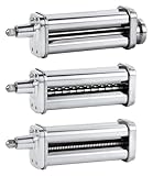 Pasta Maker Attachments Set,Compatible For All KitchenAid,Stand Mixer, Including Pasta Sheet Roller, Spaghetti Cutter, Fettuccine Cutter