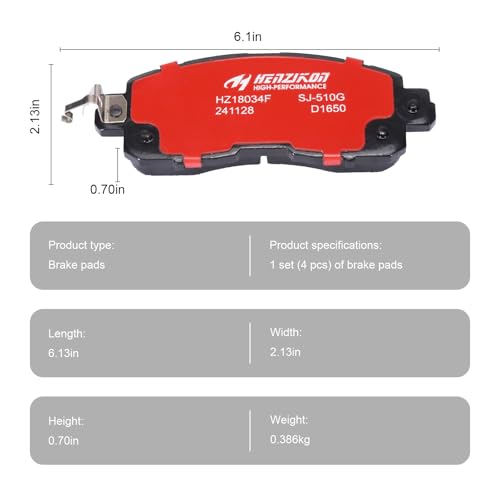 Image of D1650 Front Ceramic Brake Pads Kit Fit For Nissan Altima 2013-2023, For Nissan LEAF 2014-2017