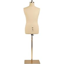 Male Dress Form, Size 38, Pinnable Sewing Mannequin Torso