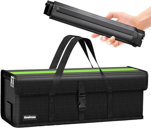 Ebike Akku Tasche, Upgrade 8 Schichten Brandschutz Feuerfest Akku Tasche bis 2300°C, Wasserdicht Explosionssicher, Lipo Safe Bag für Lagerung Transport Aufladung, Ebike akku schutz
