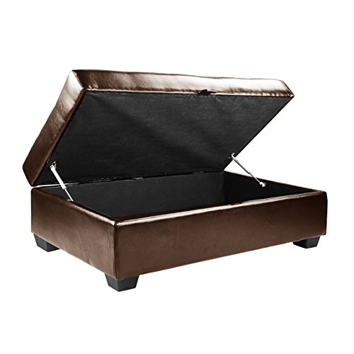 Corliving Antonio Storage Ottoman, Medium, Brown #TOP3