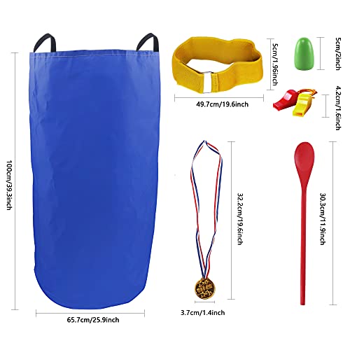 28Pcs Potato Sack Race Bags, Egg And Spoon Race, Carnival 3-Legged Relay Race Bands, Outdoor Games For Kids And Adults (With Prizes & Whistles), Outside Yard Lawn Birthday Party #TOP5