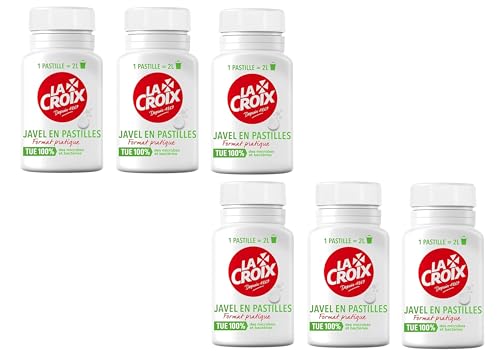 Javel en pastilles La Croix détachant linge blanc et nettoyant sol en lot de 240 tablettes