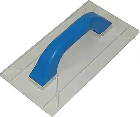 Desempenadeira Plástica Branca Grafiato com Cabo Azul 14x27cm - Gerplast