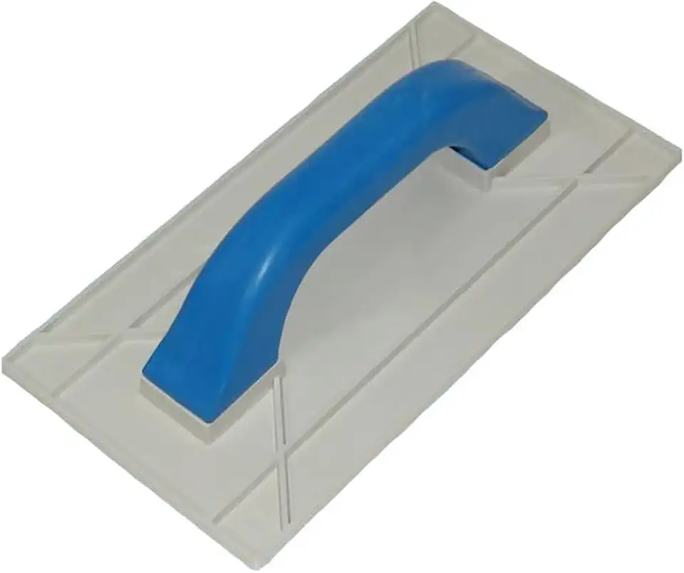 Desempenadeira Plástica Branca Grafiato com Cabo Azul 14x27cm - Gerplast