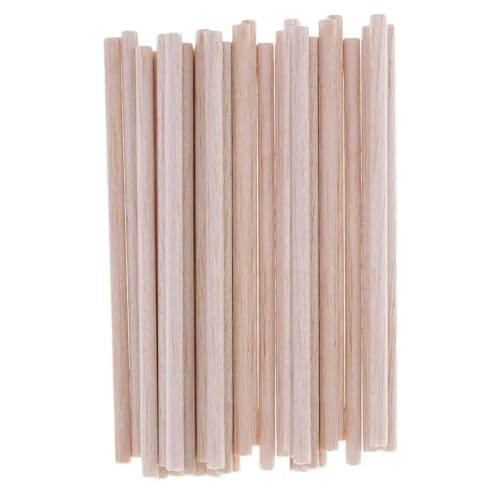 HBALDTEDC Balsa Holz Sticks， Balsaholz-Dübelstangen 5 mm x 120 mm, 120 Stück