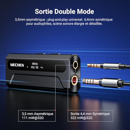 DAC portable MECHEN AP10 pour smartphone et PC audio haute résolution