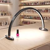 Small Half Moon Light for Nail Desk Moon Light Nail Tech Half Moon lamp Color Temperature 3500K-6500K USB Powered for Personal DIY Manicure Handicraft Lighting (16in-Black)