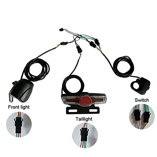 Tokiudeeir Electric Bike 36V 48V Headlight Front Lights TailLights Rear Warning Lights LED Night Spotlight Headlight Cycling Part - Image 3