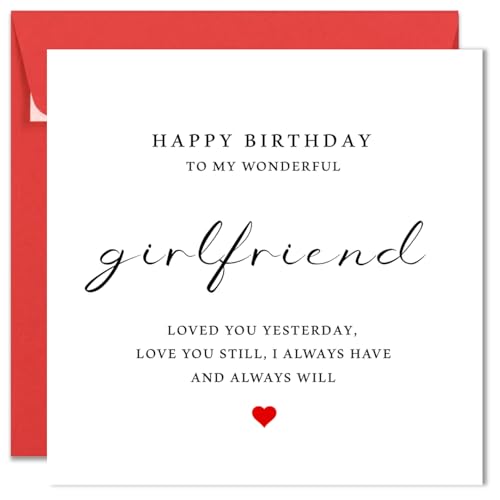 Printperfect - Girlfriend Birthday Card - Happy Birthday Card - Loved You Yesterday Love You Still - I Love You Gifts For Him or Her - Sweet Birthday Cards For Girlfriend Partner For Her