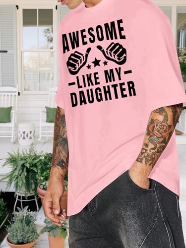 Image of Awesome Like My Daughter Shirt: Dad Shirts Men Fathers Day Tshirt Dad Birthday Gift Short Sleeve Tee Top