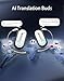 AI Translation Earbuds Real Time,164 Language Translator Earbuds,Audifonos Traductores Inglés Español,5-in-1 Translation Headphones /7 Translation Modes/96H AI Open Ear Earbuds Translator Device