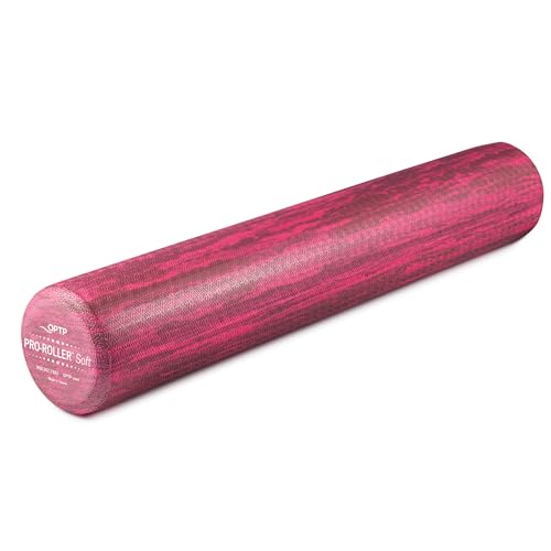 OPTP PRO-Roller Soft Density Foam Roller Low Density Soft Foam Roller for Physical Therapy Pilates Yoga Foam Roll Exercises and Muscle Recovery - Pink 36 x 6