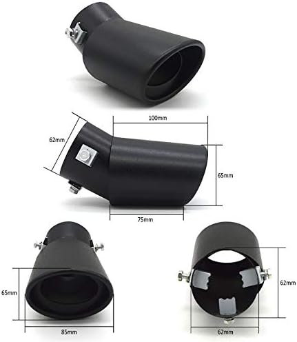 Miniatura 9 de Tubo de escape de acero inoxidable, tubo de escape universal para automóvil, decoración de cola de 2.480 in, silenciador, silenciador de escape de