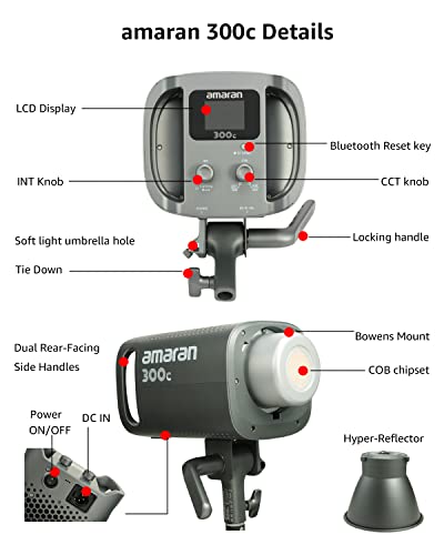 Image of amaran 300c Charcoal RGB Studio Light,LED Video Light RGB Key Light