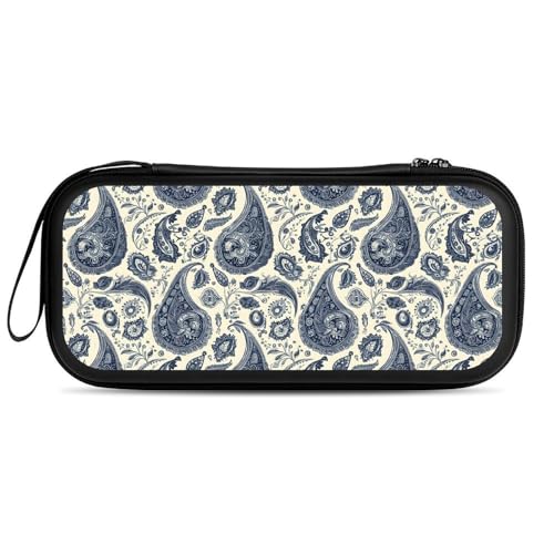 IORIOR Compatible with Nintendo Switch 2 Case (2025) - Vintage Blue Paisley Print Travel Portable Hard Shell Shockproof Compatible with Nintendo Switch 2 Carrying Case Cover with 20 Game Card Slots