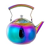Hochwertiger Edelstahl: Zweifellos ist das Wichtigste beim Trinken von Wasser die Sicherheit! Robuste, langlebig und Sicherheitsstandards Metall Teekanne hält Sie aus der Gefahr von Glasbruch, billige Kunststoff Verschmutzung. Unsere Herdplatte Teekanne sind aus hochwertigem Edelstahl gefertigt. Sie und Ihre Familie können sie mit ruhigem Gewissen benutzen.