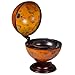 vidaXL Eucalyptus Wood Wine Stand - Rotatable Tabletop Globe Bar with 16th Century Nautical Maps & Antique Frescoes - Brown Farmhouse Style for Home/Office