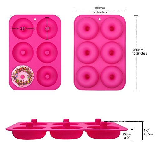 Selecto Bake Silicone Donut Moulds, 4 Pack Silicon Doughnut Mould, Large Non-Stick 6 Cavity Molds Doughnut Tray Donut Pan - Image 4