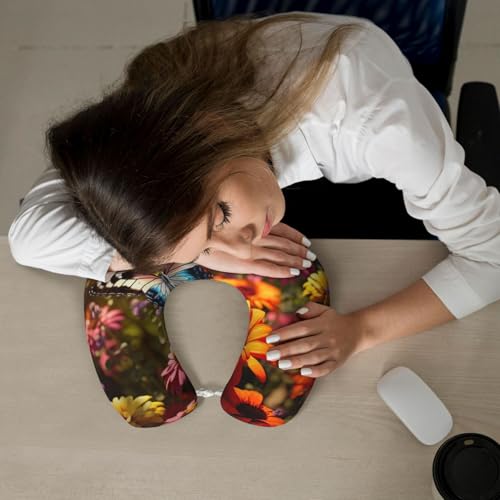 Almohada de viaje con espuma viscoelástica y funda suave miniatura 7