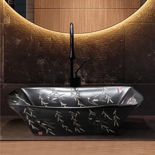 Vasque de salle de bain compacte et robinet combo anti-éclaboussures pour meuble